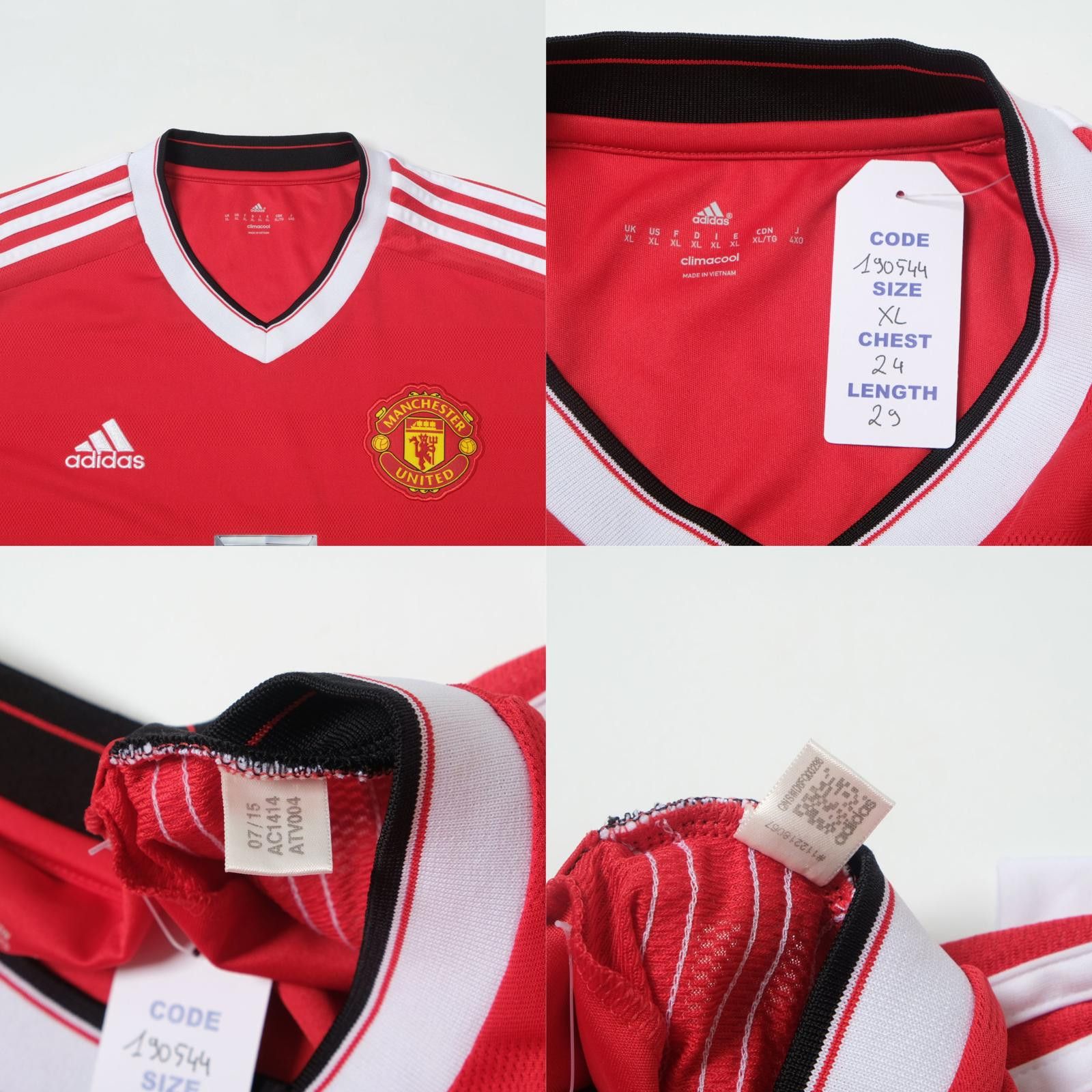 Adidas 2015/16 Manchester United Home Shirt Adidas (XL) Size US XL / EU 56 / 4 - 4 Thumbnail
