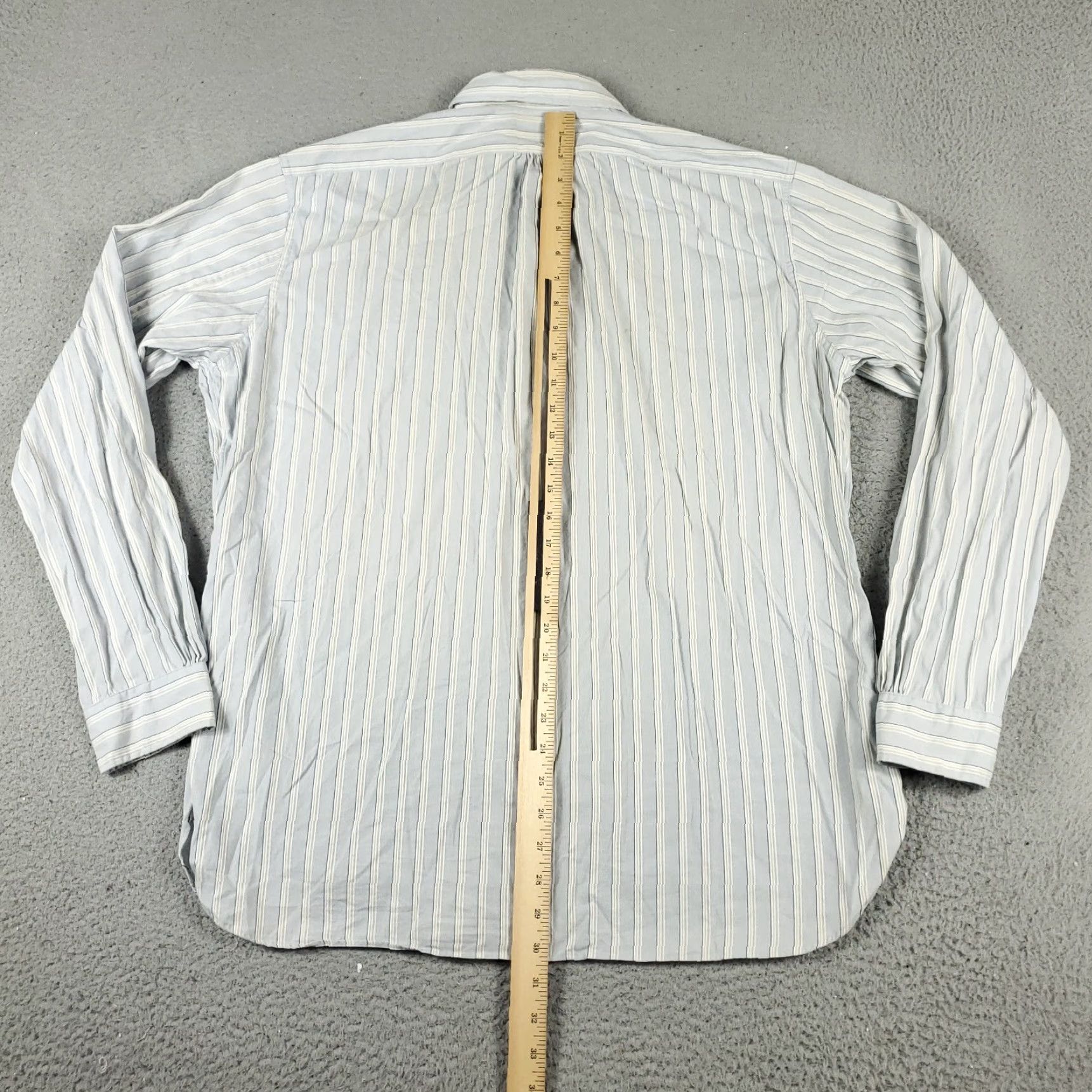 Ralph Lauren Ralph Lauren Shirt Mens Large Gray Striped Button-Up Long Sleeve Cotton Casual Business Formal Mens Size US L / EU 52-54 / 3 - 3 Thumbnail