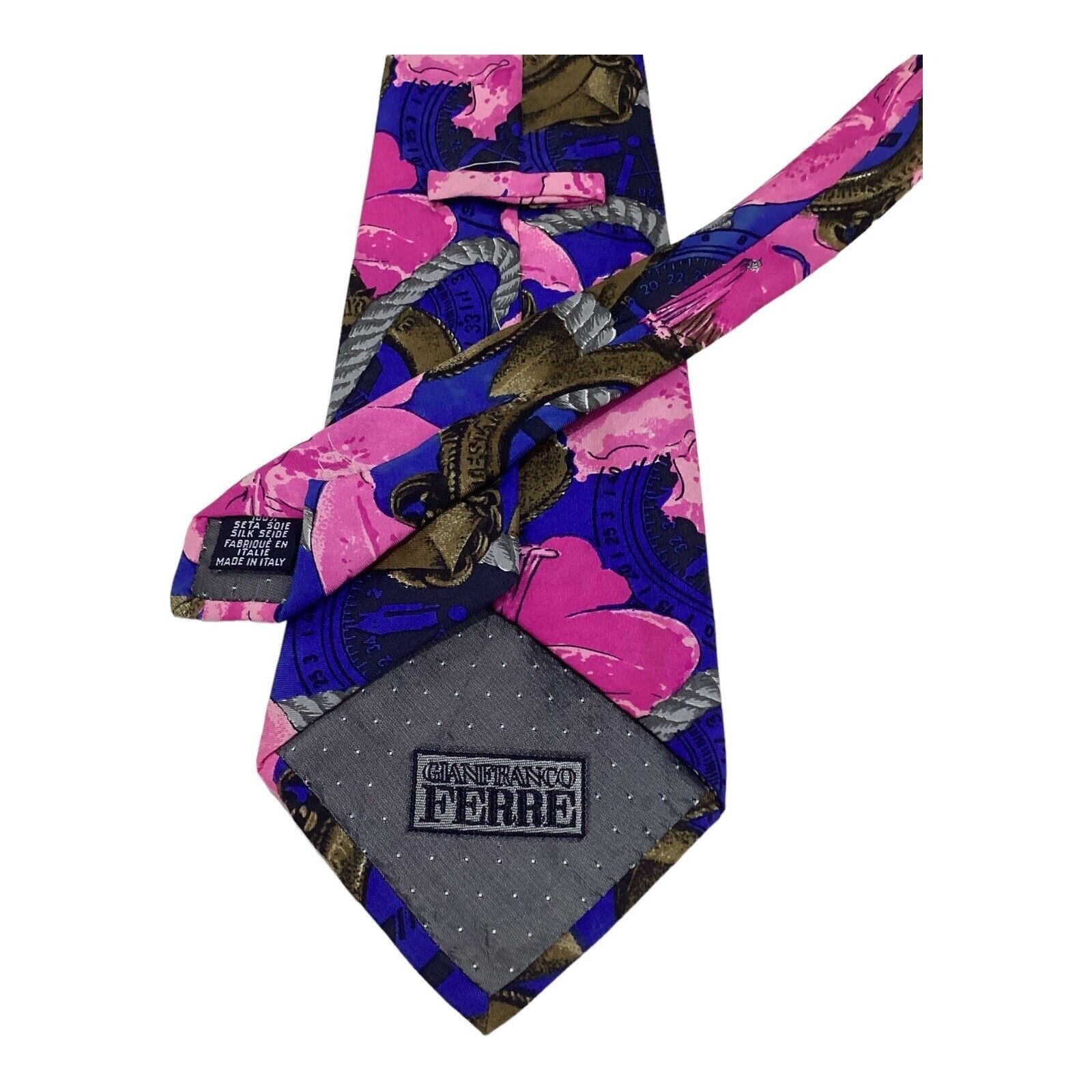 Gianfranco Ferre GIANFRANCO FERRE Blue Flower Print Luxury Silk Tie Made In I Size ONE SIZE - 5 Thumbnail