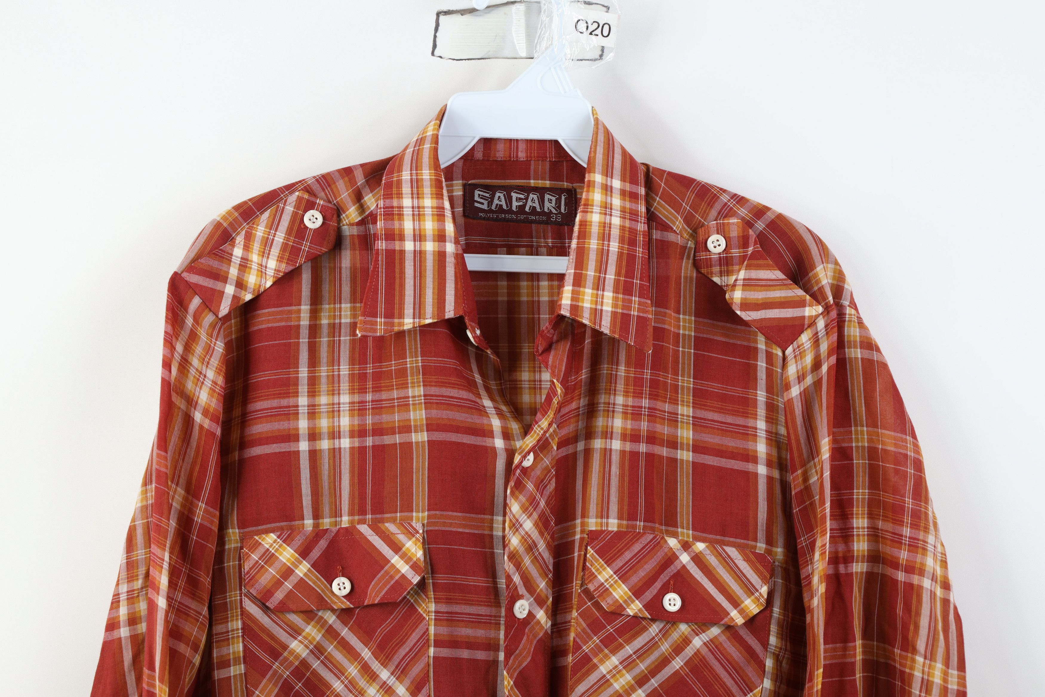 Vintage Vintage 70s Streetwear Bush Collared Button Shirt Plaid Size US L / EU 52-54 / 3 - 2 Thumbnail