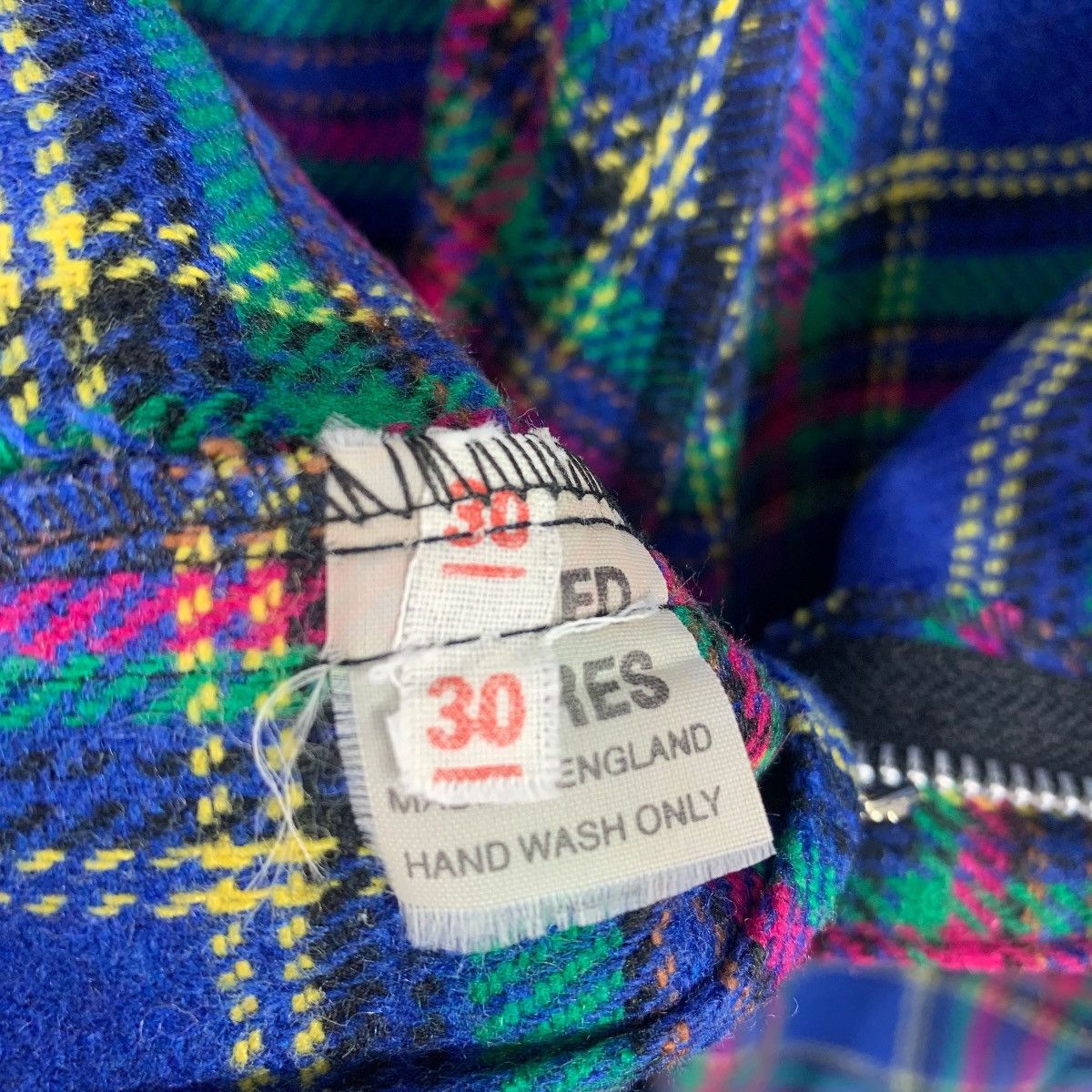Seditionaries × Vintage Vintage TIGER OF LONDON blue tartan plaid zip bondage pants Size US 29 - 22 Thumbnail