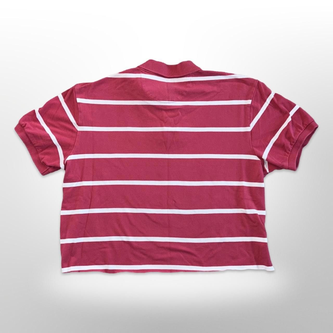 Chaps × Vintage Vintage Y2k Cropped Pink Striped Polo Shirt Size US M / EU 48-50 / 2 - 5 Thumbnail