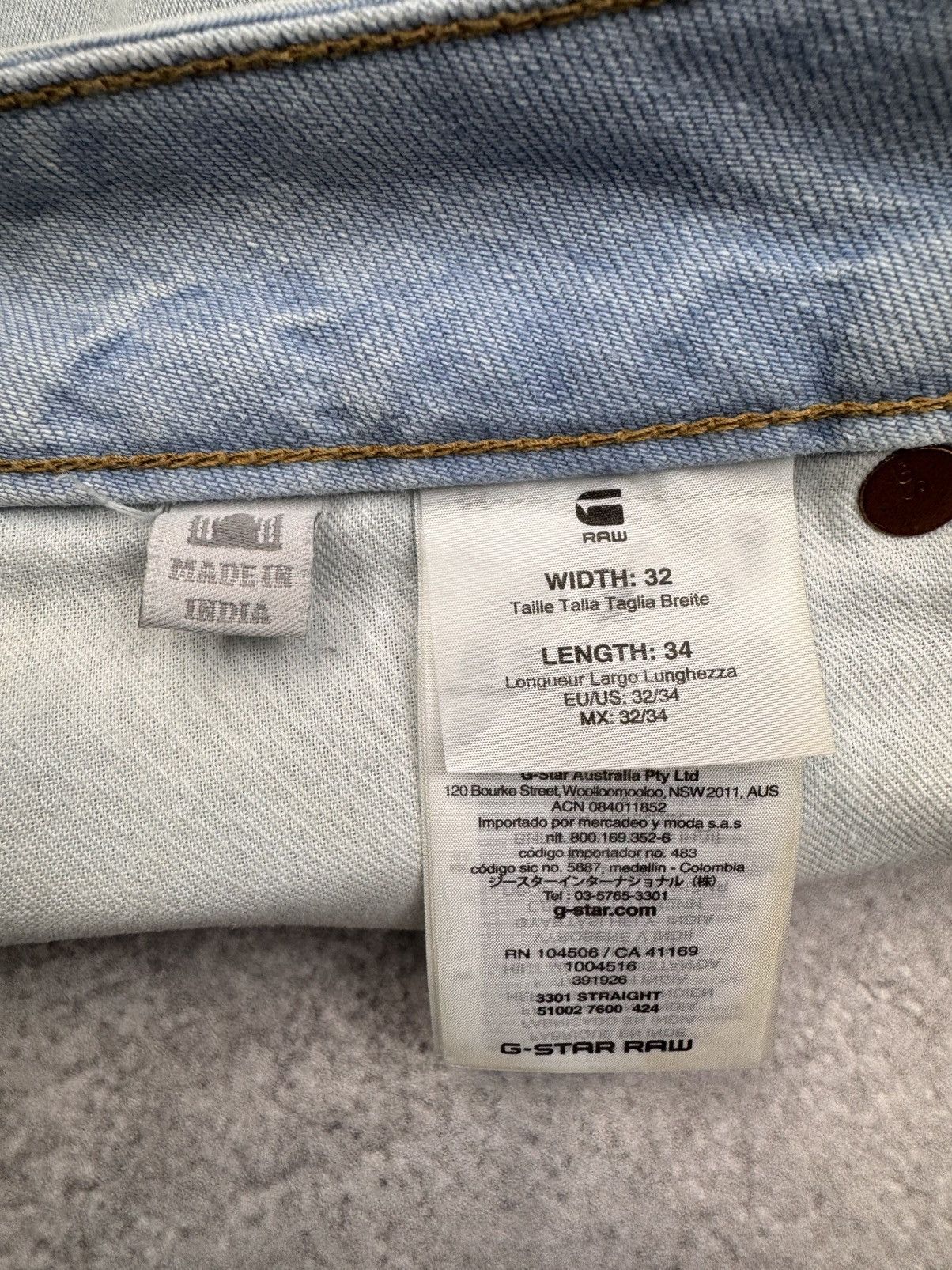 G-Star G-Star Raw Men Cotton Jeans Light Blue Washed Size 32 Size US 32 / EU 48 - 9 Thumbnail