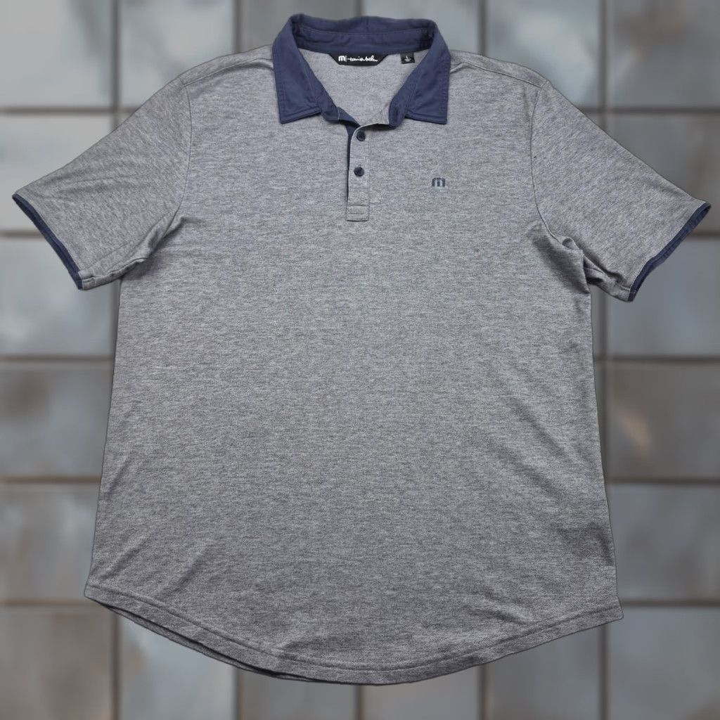 TravisMathew TravisMathew Polo Golf Shirt Mens Large Gray Pima Cotton Blend Casual Knit Shirt Size US L / EU 52-54 / 3 - 1 Thumbnail