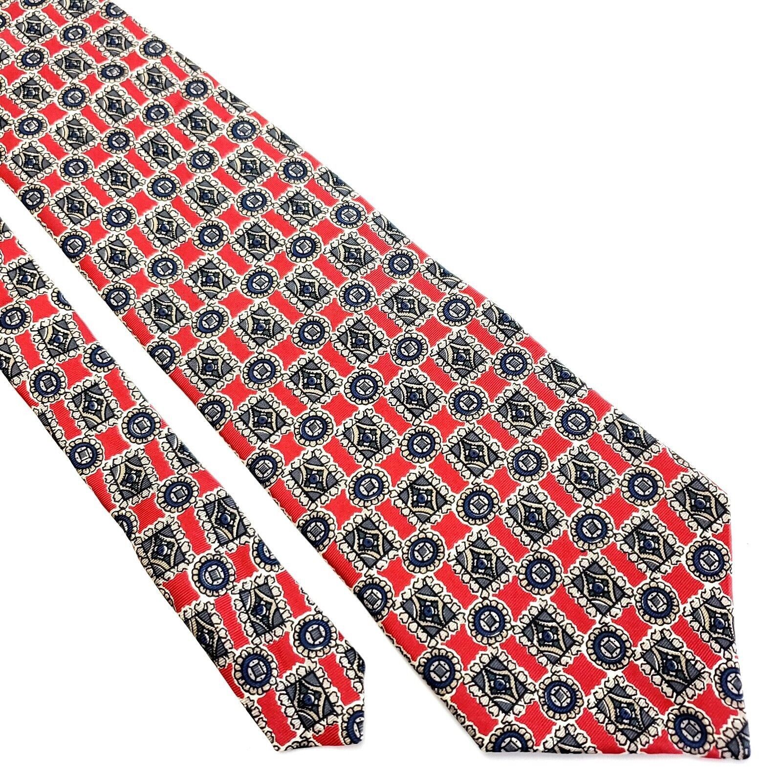 Vintage Vintage Sutter & Grant Silk Tie Red Black Print Short Wide G Size ONE SIZE - 1 Thumbnail