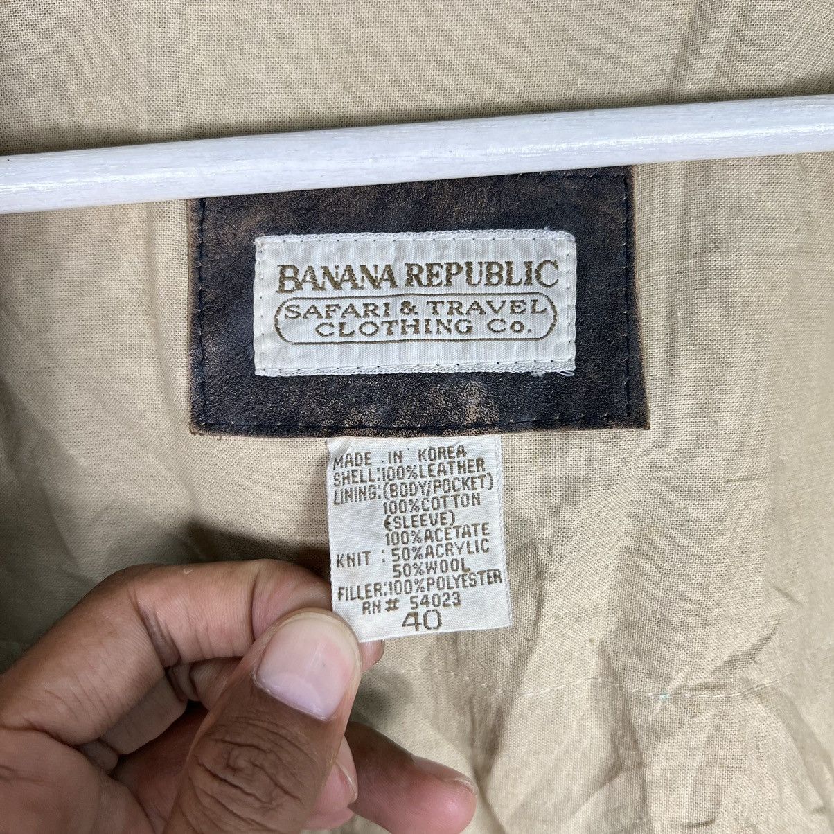 Banana Republic 🔥 1980s BANANA REPUBLIC TRAVEL SAFARI DYED LEATHER JACKET Size US L / EU 52-54 / 3 - 15 Thumbnail
