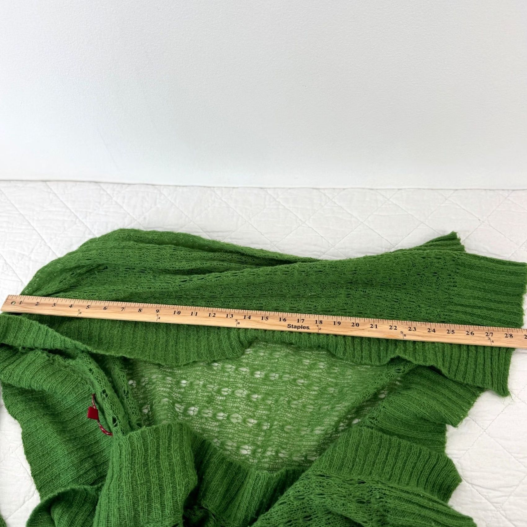 Vintage JJ Basics Cardigan Sweater Womens L Green Mohair Blend Open Knit Shawl Collar Size L / US 10 / IT 46 - 7 Thumbnail