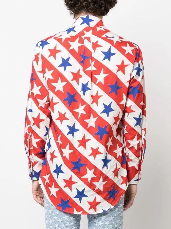 ERL !DS! FW22 ERL Star Print White Blue Red Shirt Size US M / EU 48-50 / 2 - 5 Thumbnail