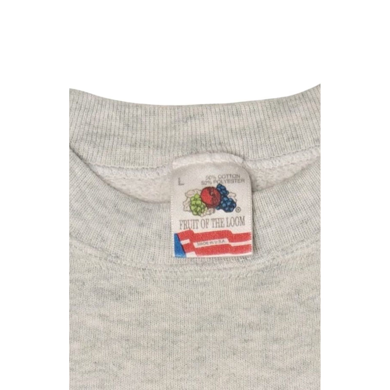 Fruit Of The Loom VINTAGE Boston Raglan Sweatshirt Mens Large Grey 1990s Fruit of the Loom USA Cotton/Polyester Size US L / EU 52-54 / 3 - 3 Thumbnail
