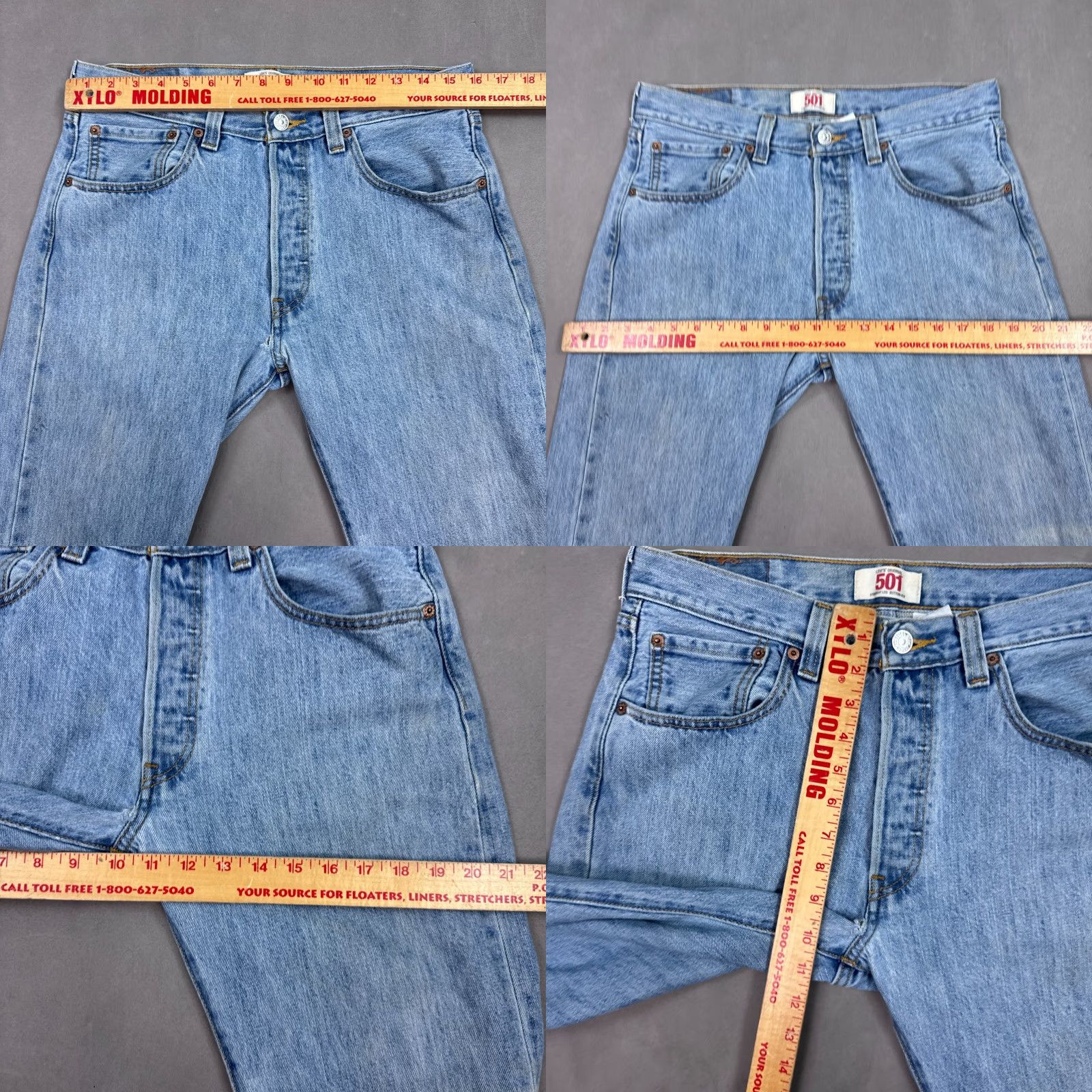 Levi's Levis 501 Jeans Mens 32x29 Blue Button Fly Denim Straight Pants 5-Pocket Size US 32 / EU 48 - 10 Thumbnail