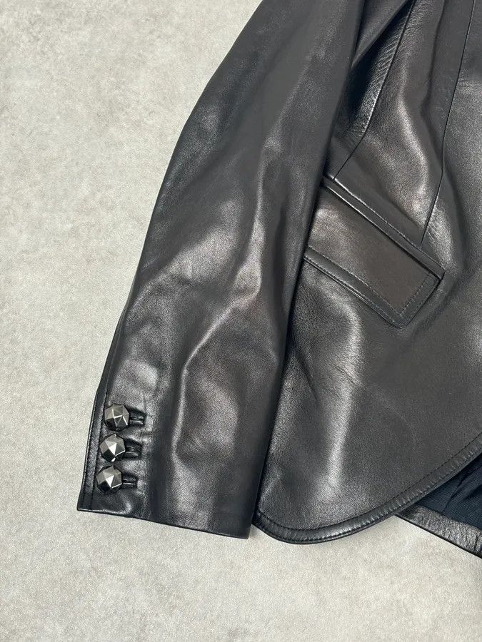 Gucci FW2001 Gucci Black Leather Minimal Blazer Jacket by Tom Ford Size S / US 4 / IT 40 - 9 Thumbnail
