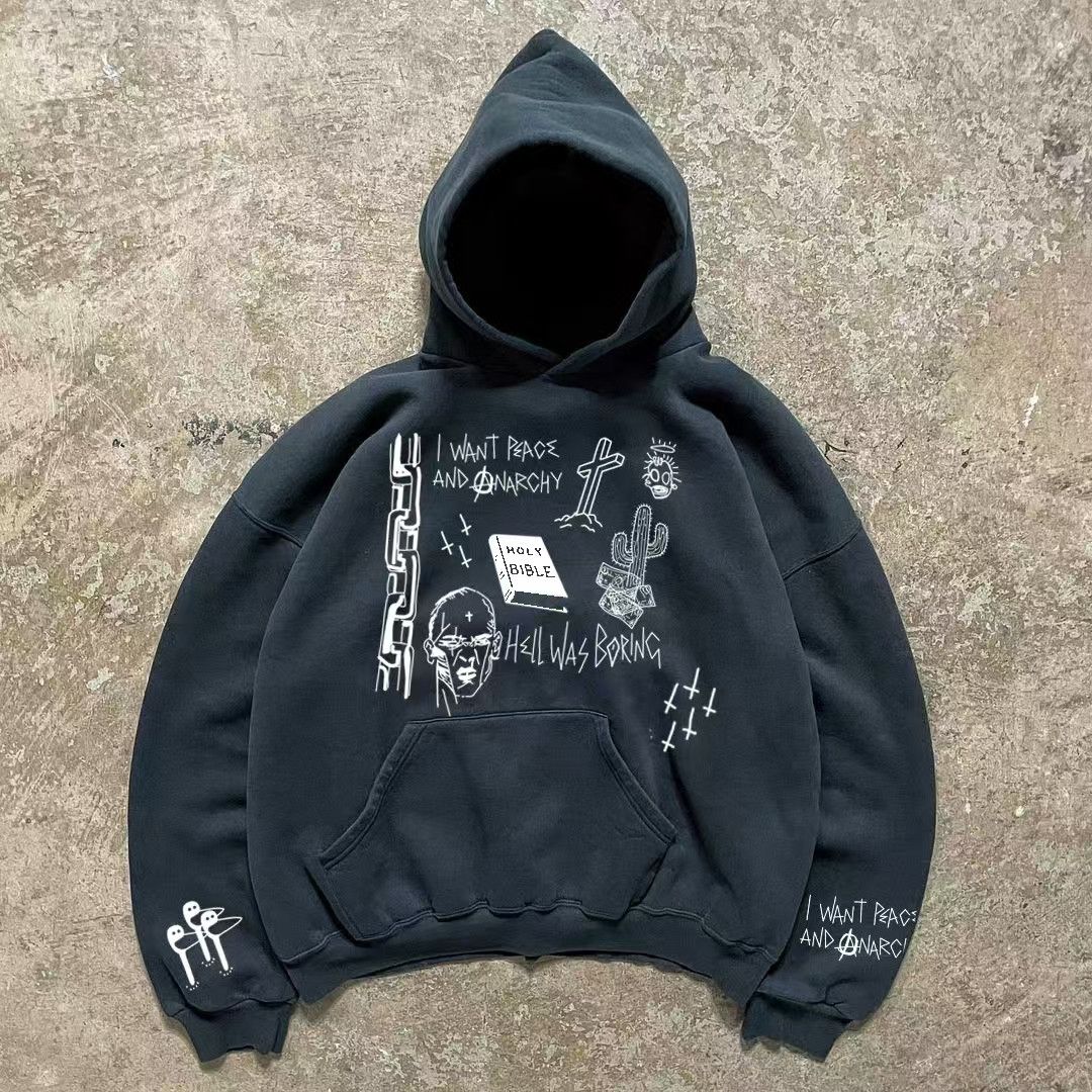 Japanese Brand × Vintage Black washed vintage cactus print hoodie Size US M / EU 48-50 / 2 - 1 Thumbnail