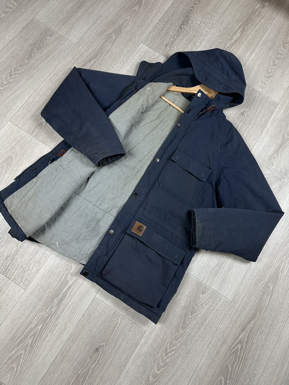 Carhartt × Carhartt Wip Carhartt Mosley Work Jacket Coat Parka Washed Blue Size US L / EU 52-54 / 3 - 7 Thumbnail