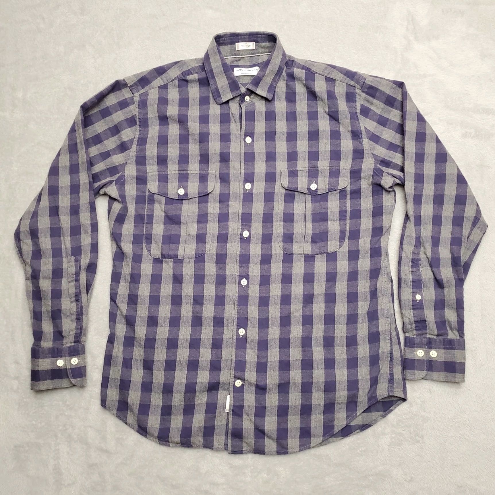 Peter Millar VINTAGE Peter Millar Shirt Mens Medium Blue Plaid Mountainside Flannel Long Sleeve Size US M / EU 48-50 / 2 - 2 Thumbnail