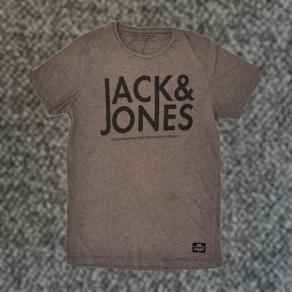 Jack & Jones JACK & JONES Mens Core Graphic T-Shirt Top Large Grey Cotton Size US L / EU 52-54 / 3 - 1 Thumbnail
