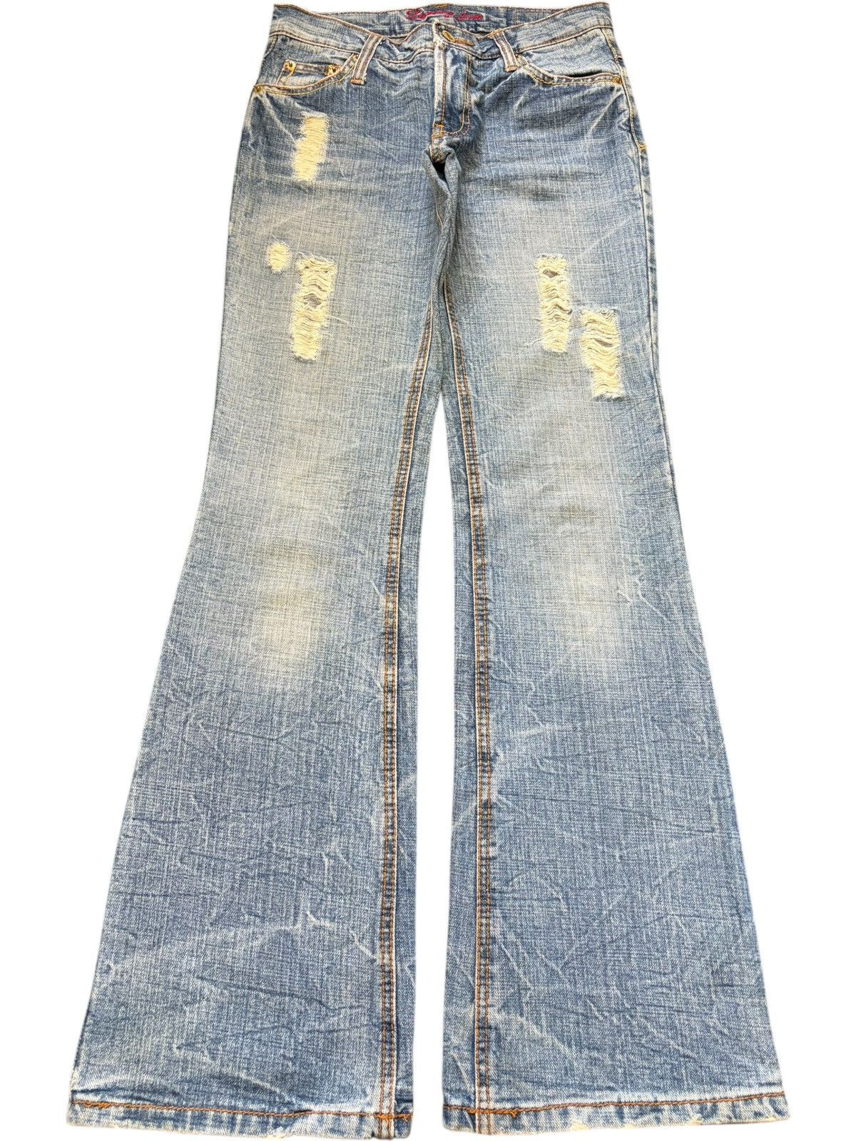 Hysteric Glamour Vintage Japanese Brand Distress Low Rise Flare Jeans Size 27" / US 4 / IT 40 - 1 Thumbnail