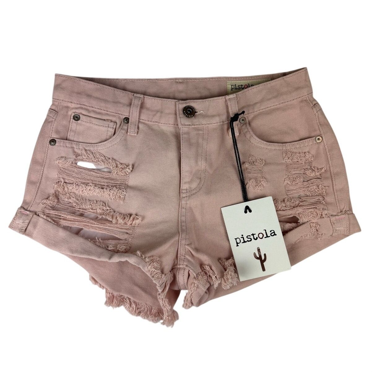 Pistola Pistola Distressed Jean Shorts - Rose Quartz Pink size 25 Size 25" / US 0 / IT 36 - 1 Thumbnail