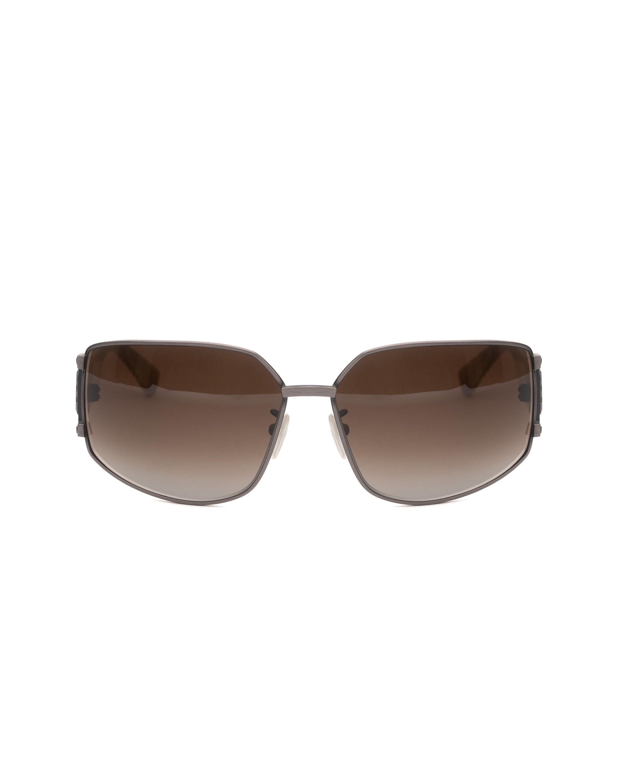 Lanvin Lanvin '00s Ivory Horn Gunmetal Crystal Oversized Sunglasses Size ONE SIZE - 2 Thumbnail