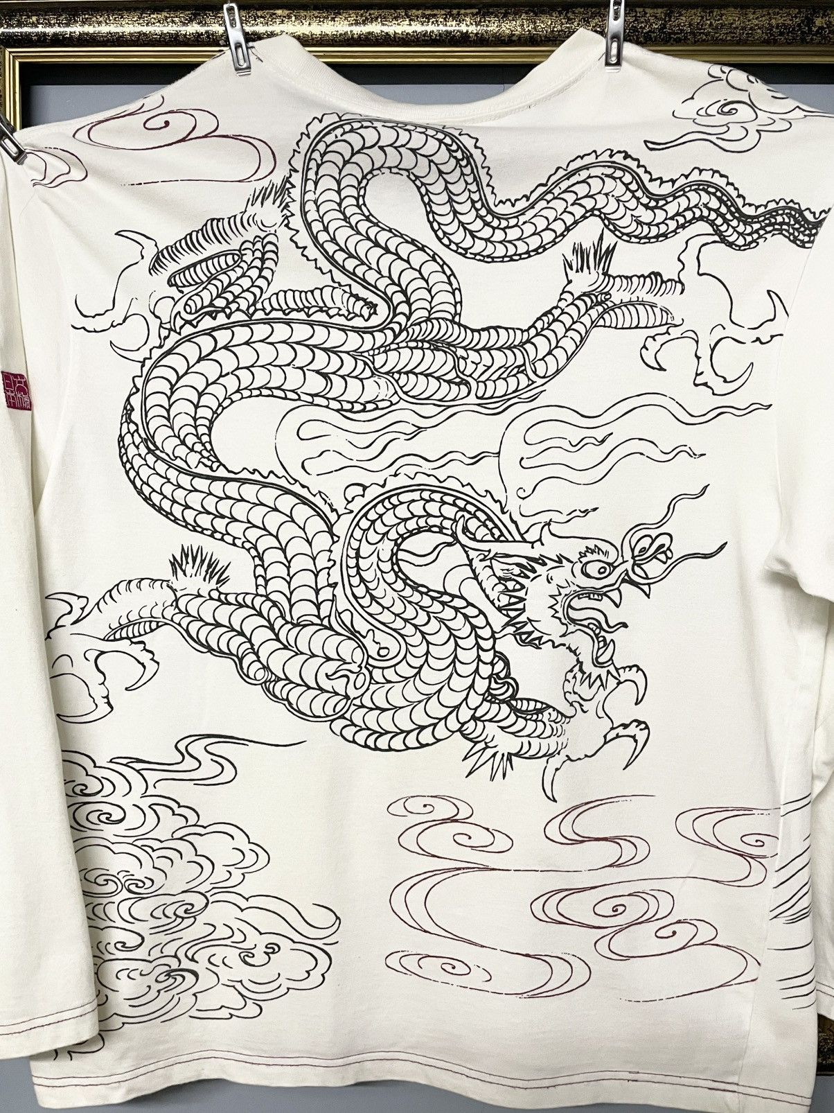 Yasuyuki Ishii Vintage Japan Karakuri Tamashi Dragon Big Print Traditional Size US L / EU 52-54 / 3 - 3 Thumbnail