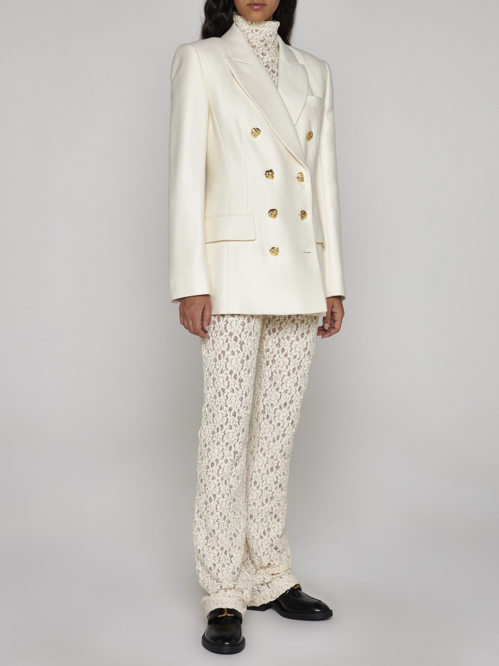Chloe o1y0825 Blazer in Cream Size M / US 6-8 / IT 42-44 - 5 Thumbnail