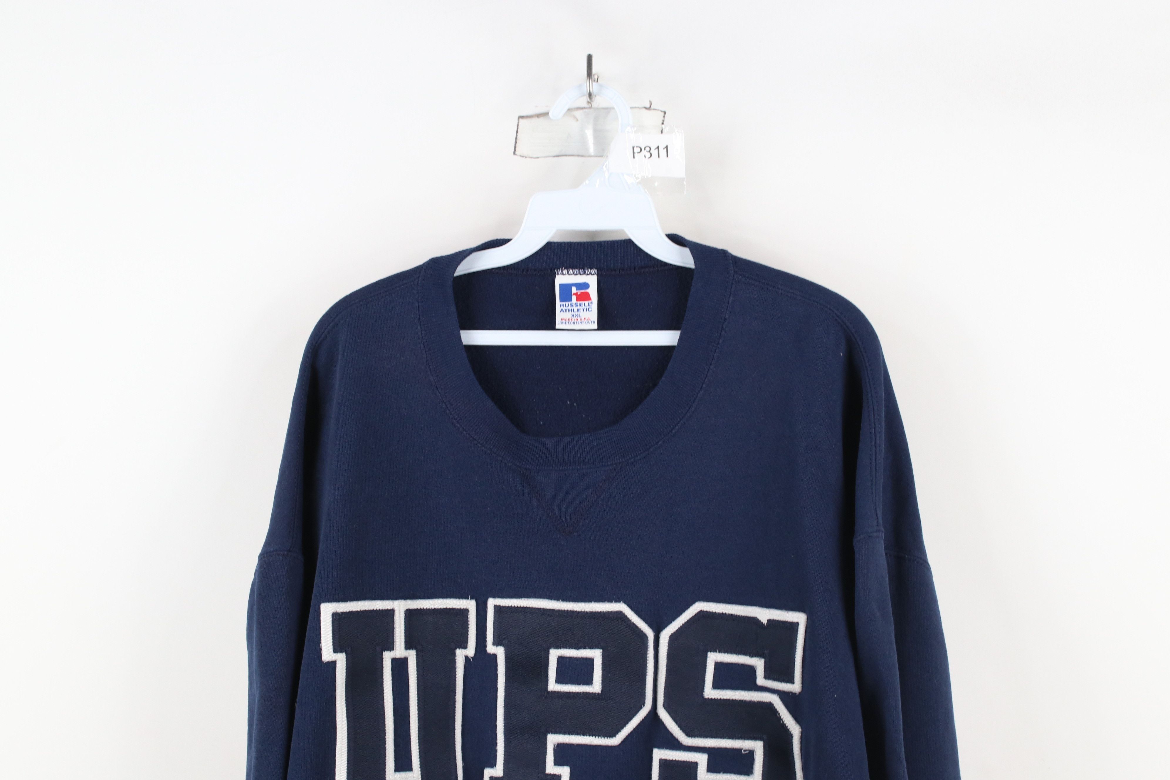 Russell Athletic × Vintage Vintage 90s Russell Athletic Crewneck Sweatshirt Blue USA Size US XXL / EU 58 / 5 - 2 Thumbnail
