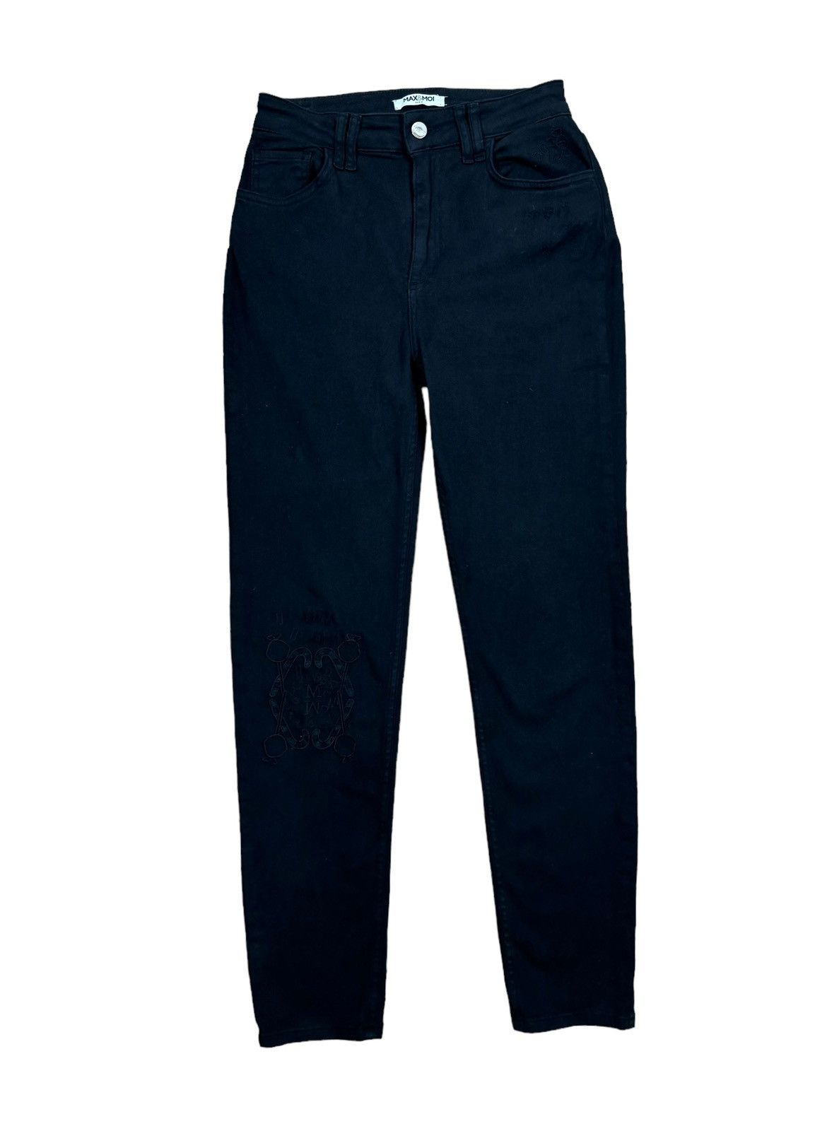 Designer Max&Moi Black Jeans Embroidered Sweet Collection size 38 Size 26" / US 2 / IT 38 - 14 Thumbnail