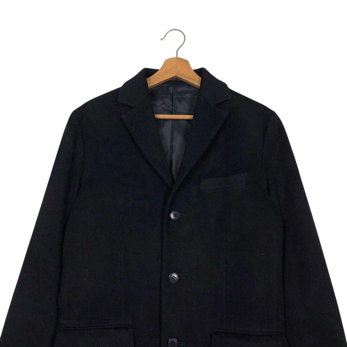 Issey Miyake 🔥RICH BLACK VINTAGE WOOL LONG JACKET SHIPS JET BLUE JAPAN Size US M / EU 48-50 / 2 - 5 Thumbnail