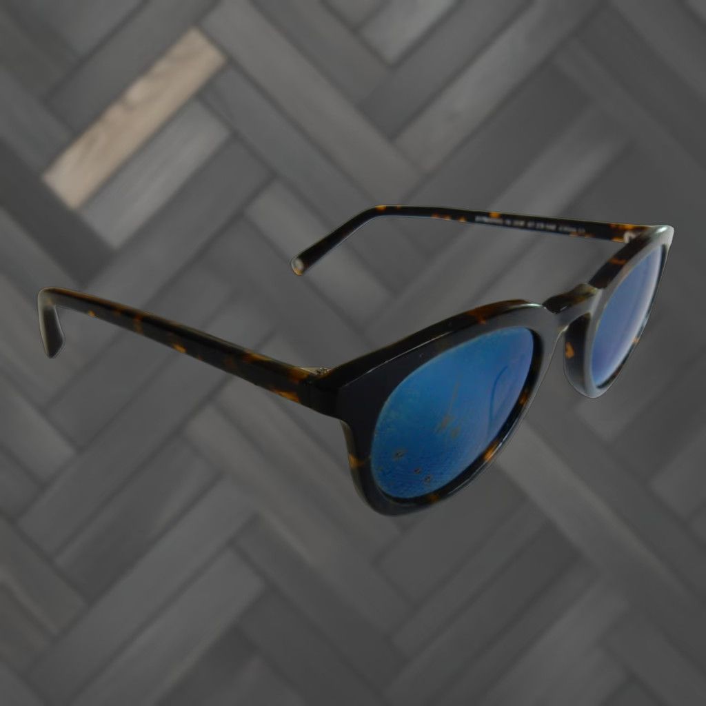 Parker VINTAGE Warby Parker Downing Sunglasses Keyhole Blue Unisex Adults Size ONE SIZE - 1 Thumbnail