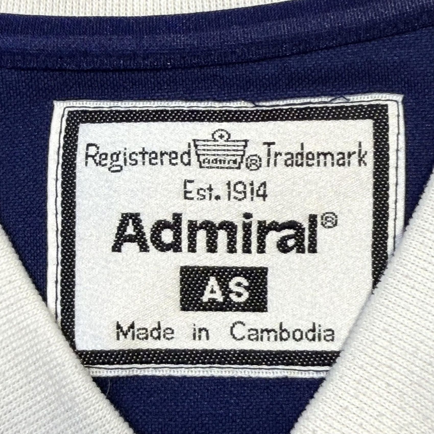 Vintage Admiral Mens Small Blue Striped Raglan V-Neck Lightweight Soccer Jersey Shirt Size US S / EU 44-46 / 1 - 5 Thumbnail