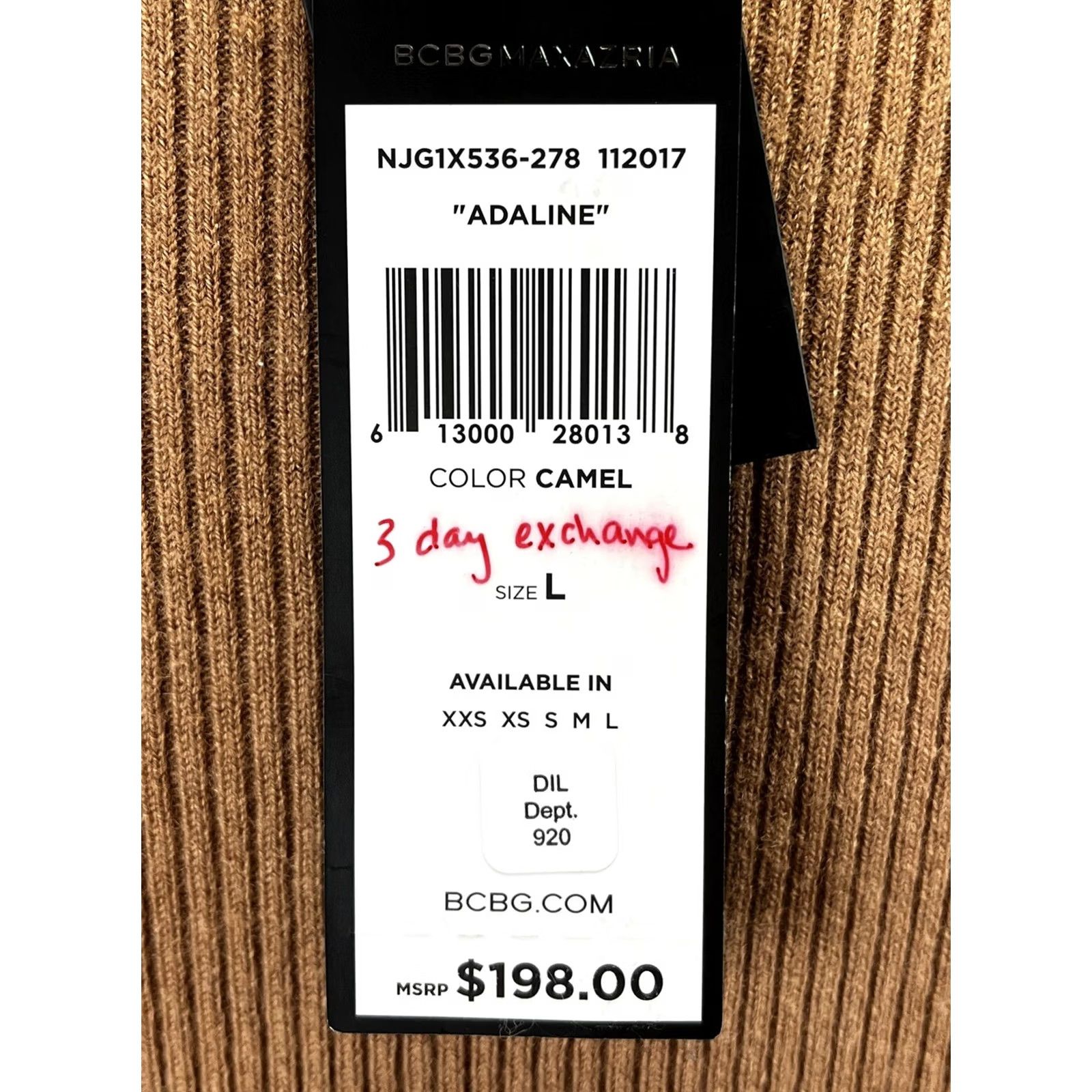 Bcbgmaxazria BCBGMAXAZRIA Sweater Womens L Cold Shoulder Ribbed Wool Cashmere Blend Beige Long Sleeve Round Neck Pullover Y2K Academia Old Money Vintage Style Size L / US 10 / IT 46 - 6 Thumbnail