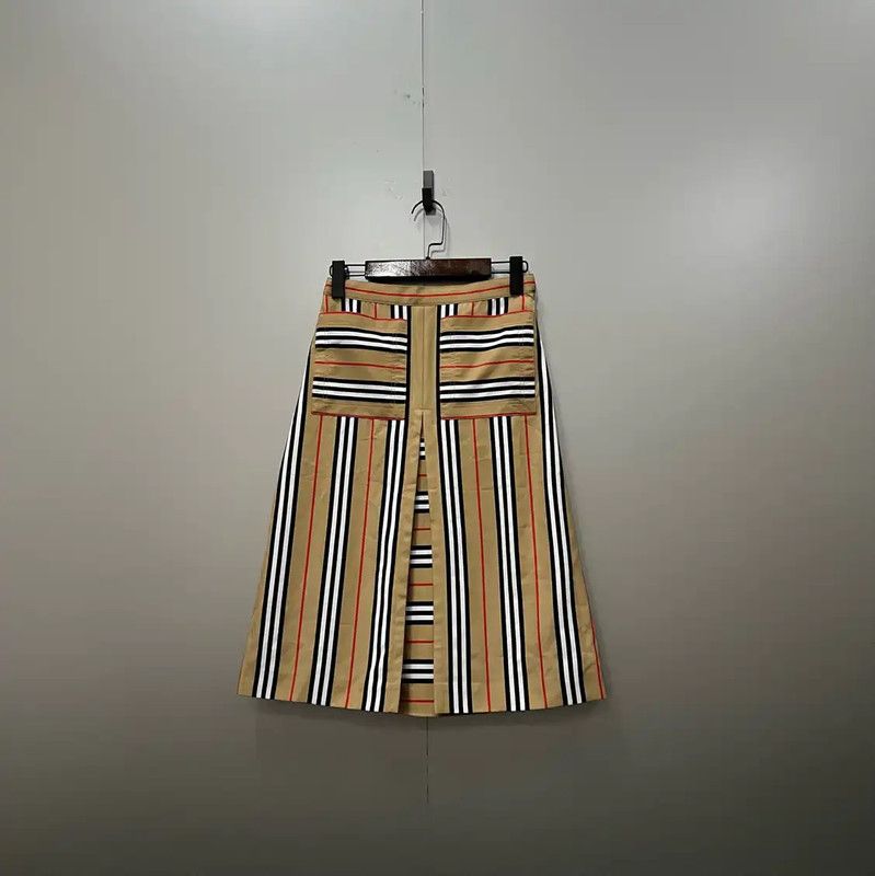 Burberry Striped Cotton Midi Skirt for Summer