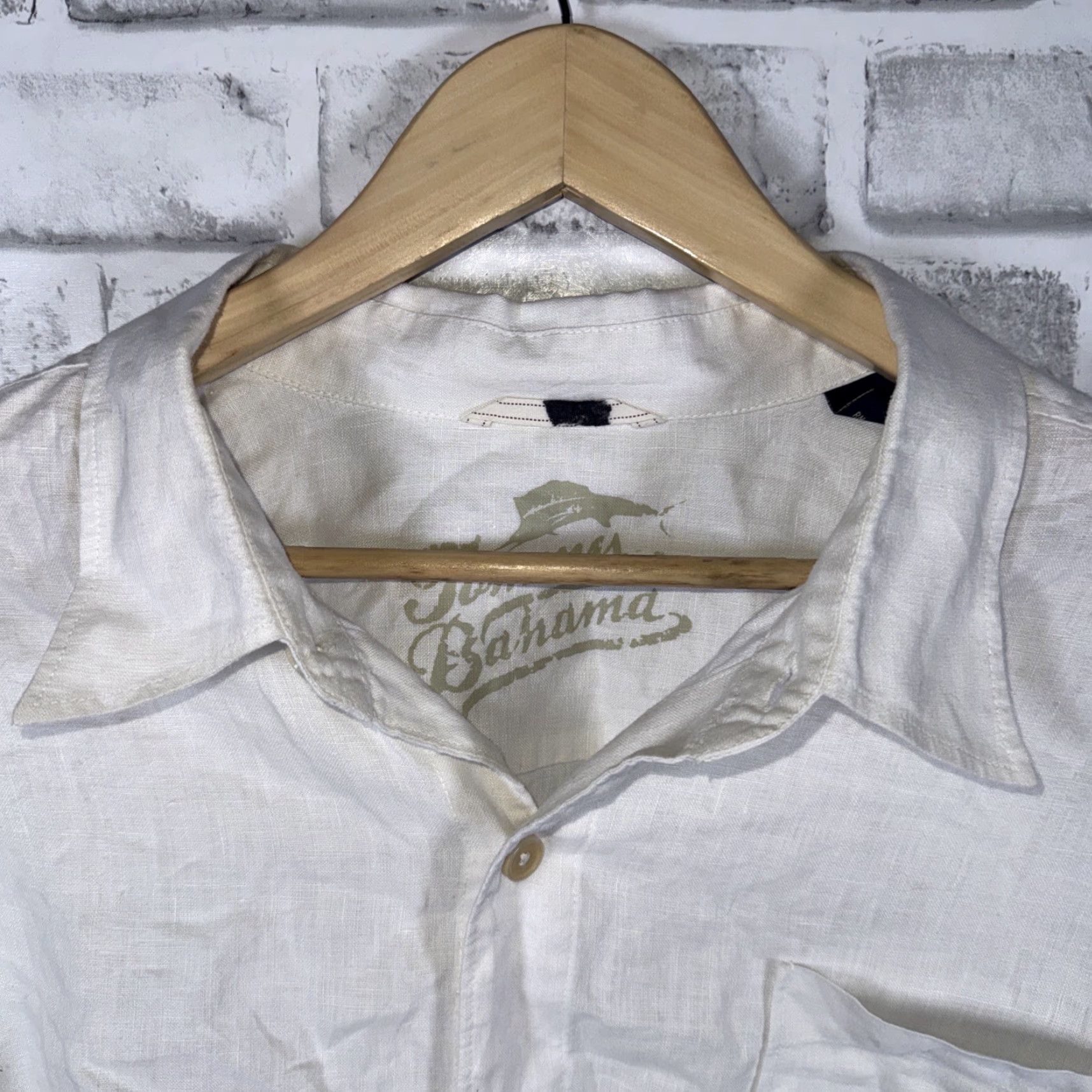 Tommy Bahama VINTAGE Tommy Bahama Shirt 100% Linen Button-Up White Mens XXL Long Sleeve Regular Fit Size US XXL / EU 58 / 5 - 2 Thumbnail