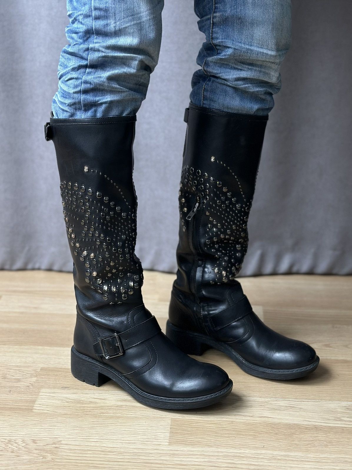 ASH Vintage Leather High Heel Boots Avantgarde Gothic Y2K Guidi Size US 6 / IT 36 - 2 Thumbnail