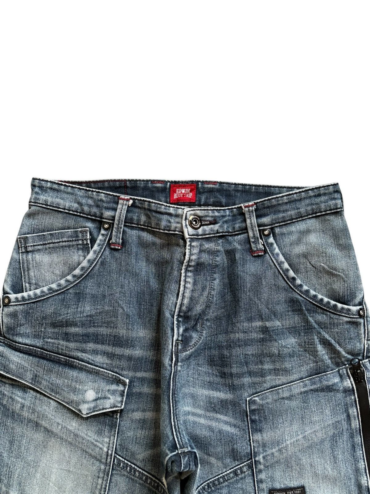 Edwin Vintage Edwin Blue Trip Mud Wash Curved Leg Distress Jean Size US 32 / EU 48 - 4 Thumbnail