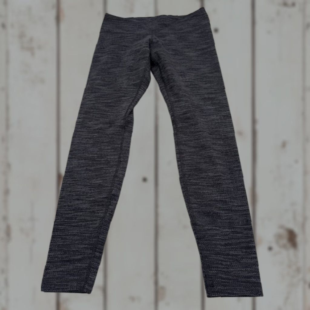 Lululemon Lululemon Wunder Under Pant Women's 10 Black Tweed Pocket Pockets Inseam 28.5" Ankle Skinny Slim Chevron Pattern Size 32" / US 10 / IT 46 - 1 Thumbnail