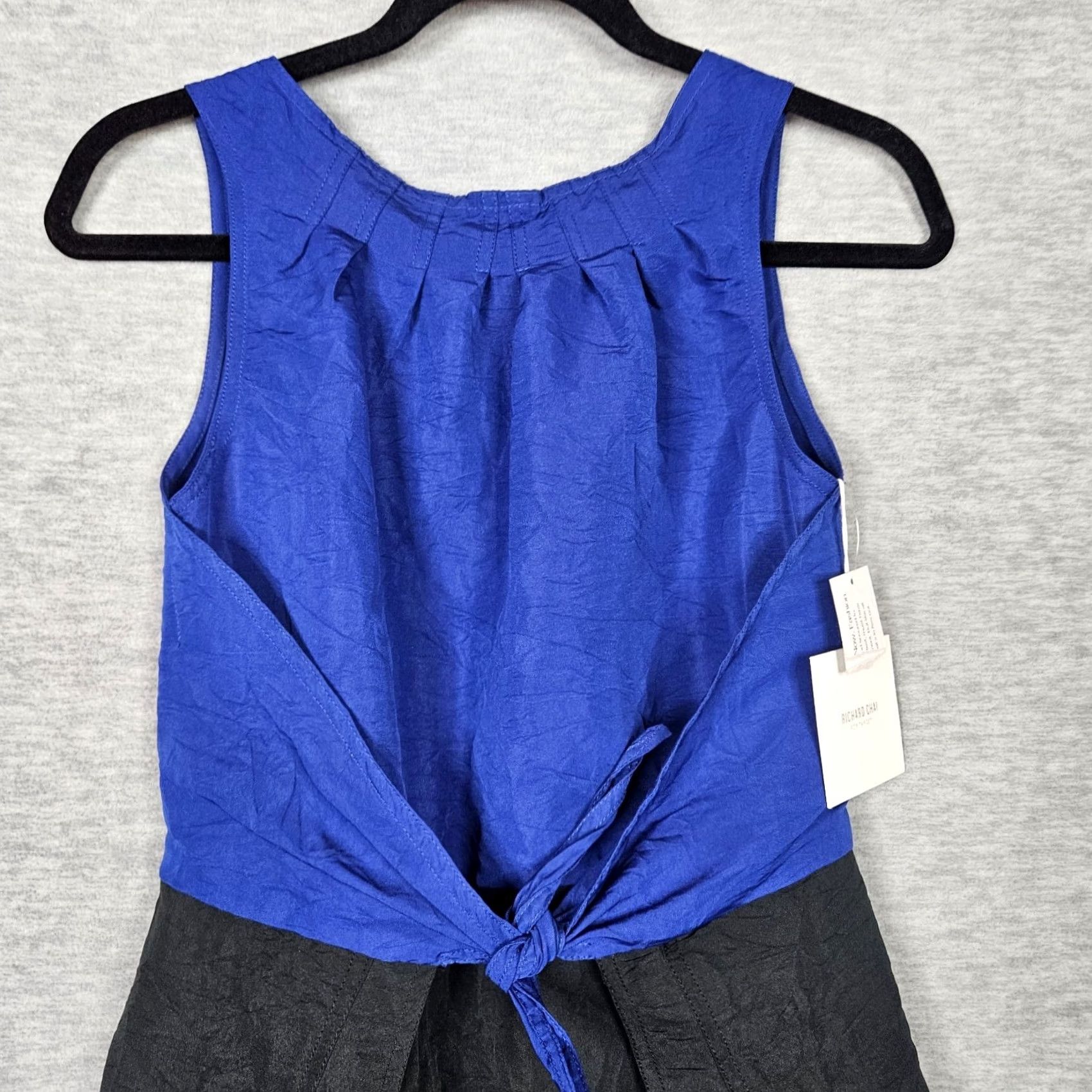 Vintage Richard Chai For Target Women's Dress Blue Black Tie waist Size 7 Size M / US 6-8 / IT 42-44 - 5 Thumbnail