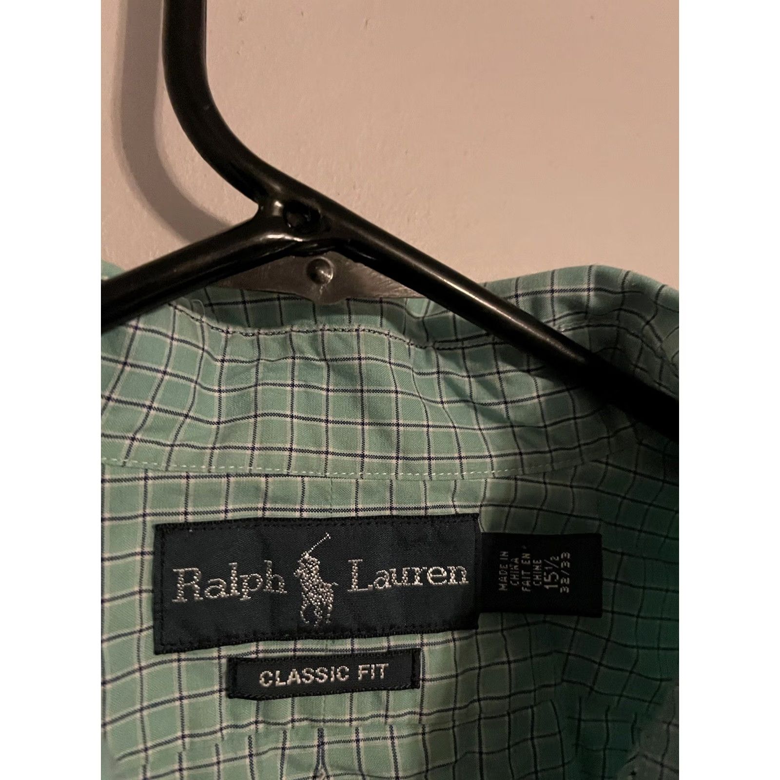 Polo Ralph Lauren Polo Ralph Lauren Shirt Green Check Classic Fit Button Up Mens 15.5 32/33 L/S Size US L / EU 52-54 / 3 - 3 Thumbnail