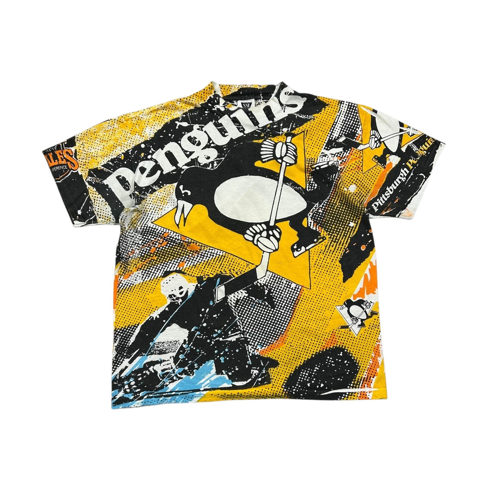 NHL VTG 90s NHL PITTSBURGH PENGUINS SSI AOP T-SHIRT Size L Size US L / EU 52-54 / 3 - 1 Thumbnail