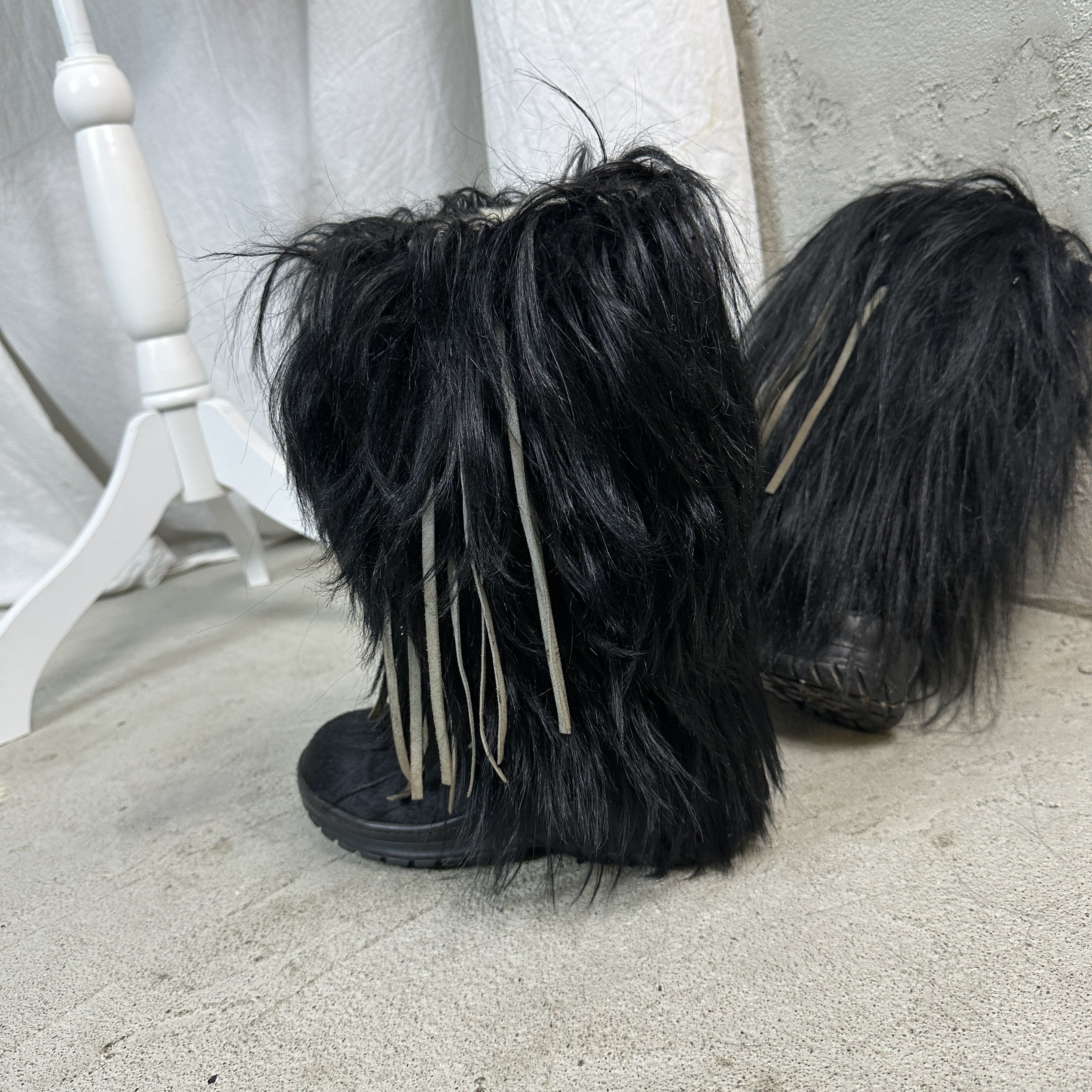 Vintage Horse Hair Opium Fur Boots Size US 7 / IT 37 - 7 Thumbnail