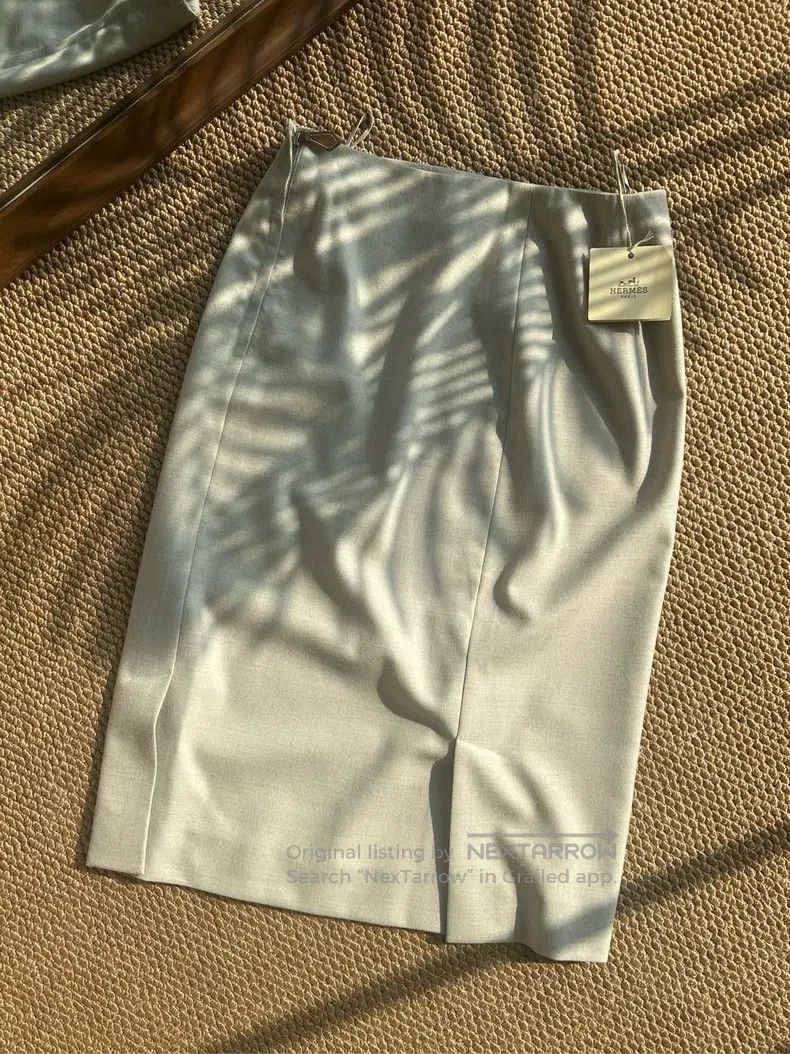 Hermes Hermes Women's Slim Fit Wrap Skirt Gray White Size 24" / US 00 / IT 34 - 1 Thumbnail