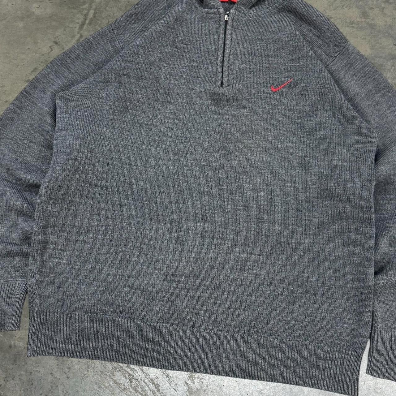 Nike Vintage 90s Grey Nike Knit Quarter Zip Hoodie Size US S / EU 44-46 / 1 - 3 Thumbnail