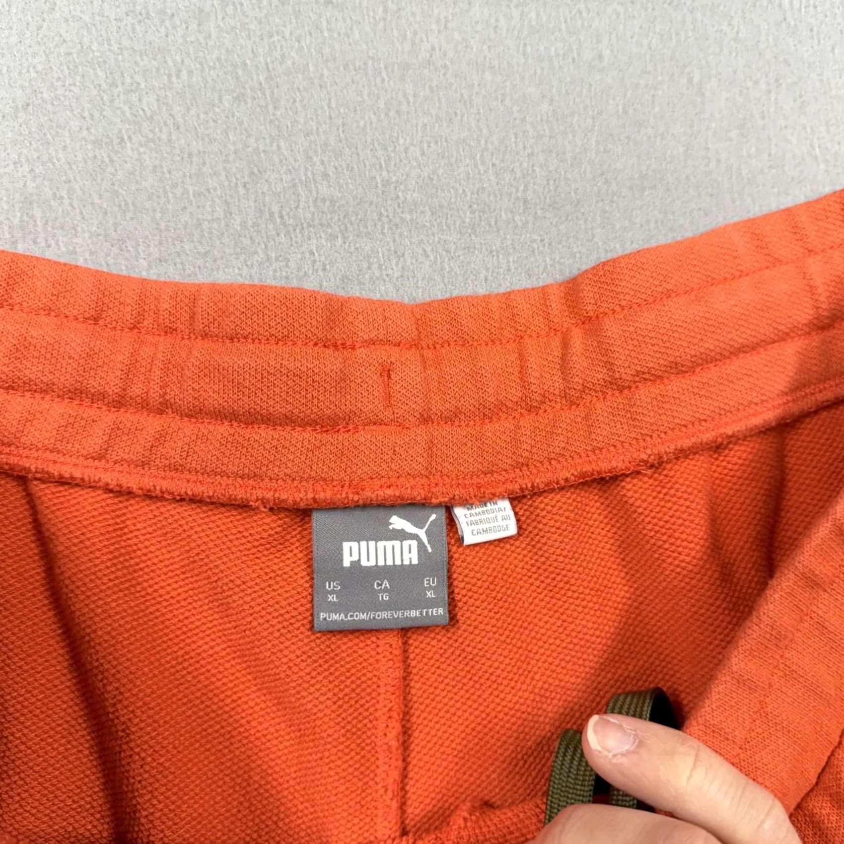 Puma Puma Shorts Mens XL Orange Sweat Cargo Porsche 917 Patch Elastic Waist Casual Size US 36 / EU 52 - 4 Thumbnail