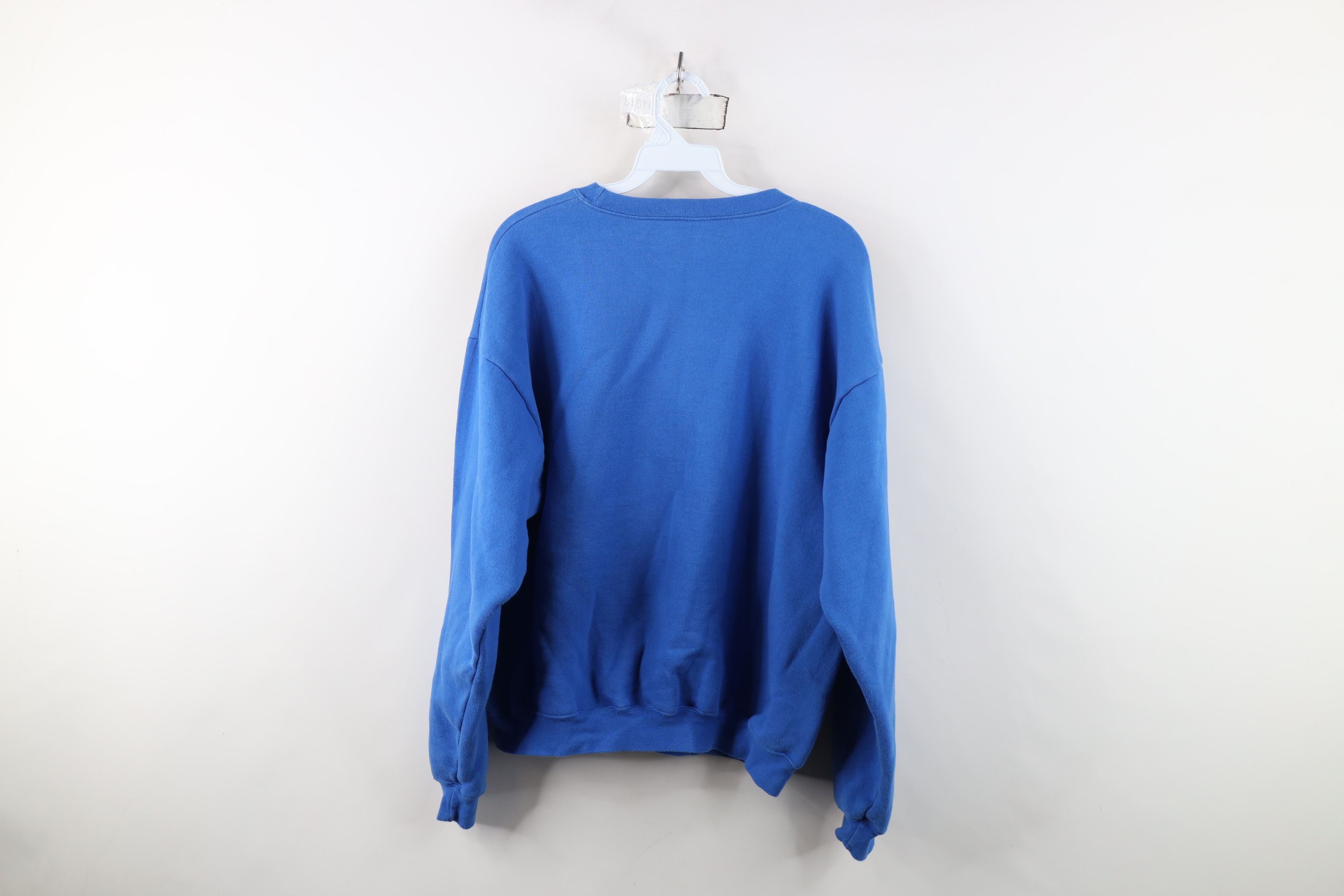 Vintage Vintage 90s Streetwear Fit Crewneck Sweatshirt Royal Blue Size L / US 10 / IT 46 - 10 Thumbnail