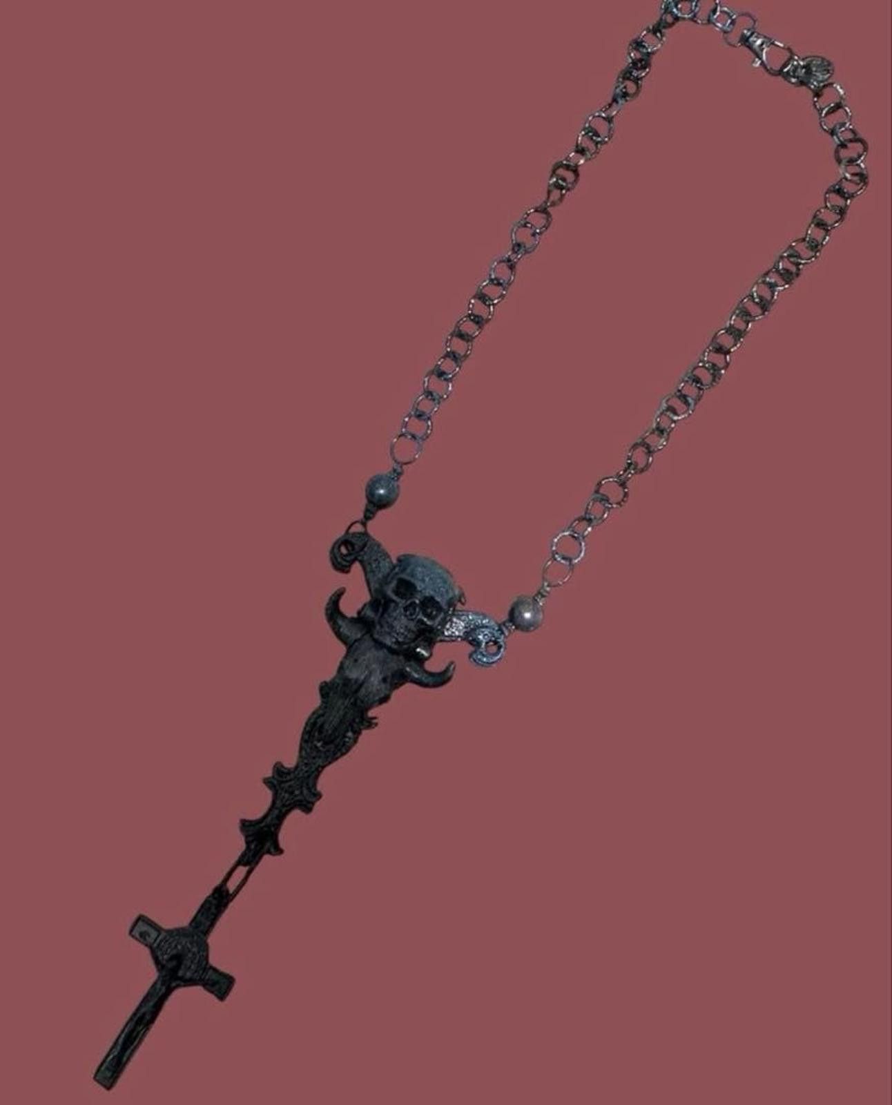 Jean Paul Gaultier Jean Paul Gaultier - Skull and Cross Pendant Chain Necklace Size ONE SIZE - 7 Thumbnail