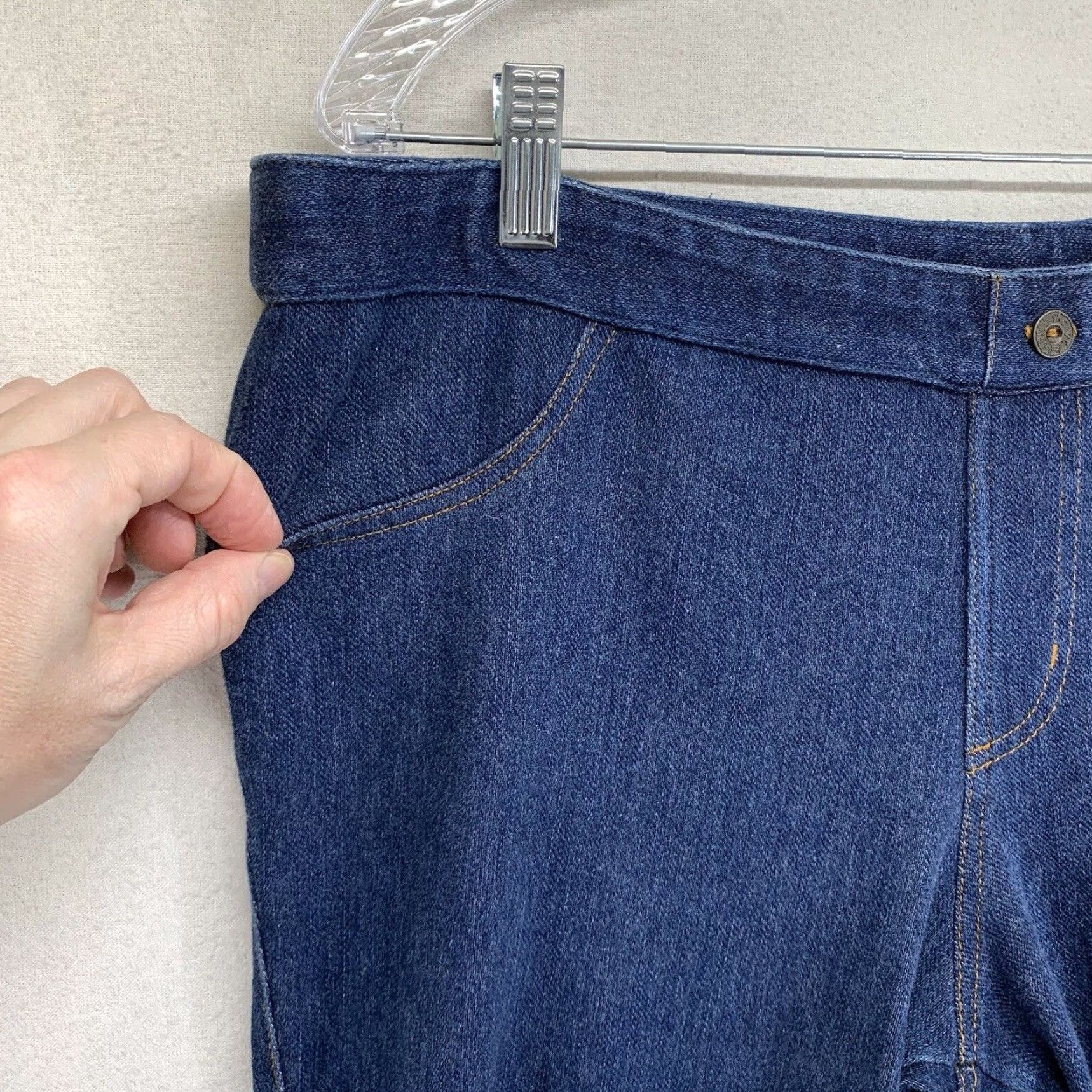Vintage Focus Lifestyle Jeans Womens Large Blue Dark Wash Straight Leg Mid Rise Stretch Size 36" / US 14 / IT 50 - 5 Thumbnail