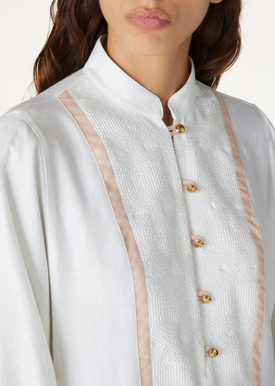 Loro Piana o1srvl11e0125 FAN8388 Janine Embroidered Dress in White Size S / US 4 / IT 40 - 3 Thumbnail
