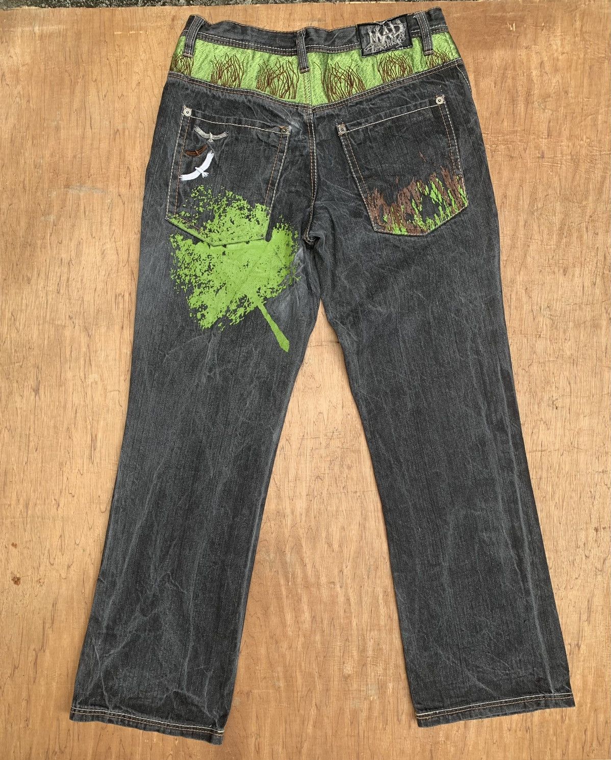 Art Comes First Mad Fashion Embroidered and Paint Print Denim Pants Size US 32 / EU 48 - 13 Thumbnail