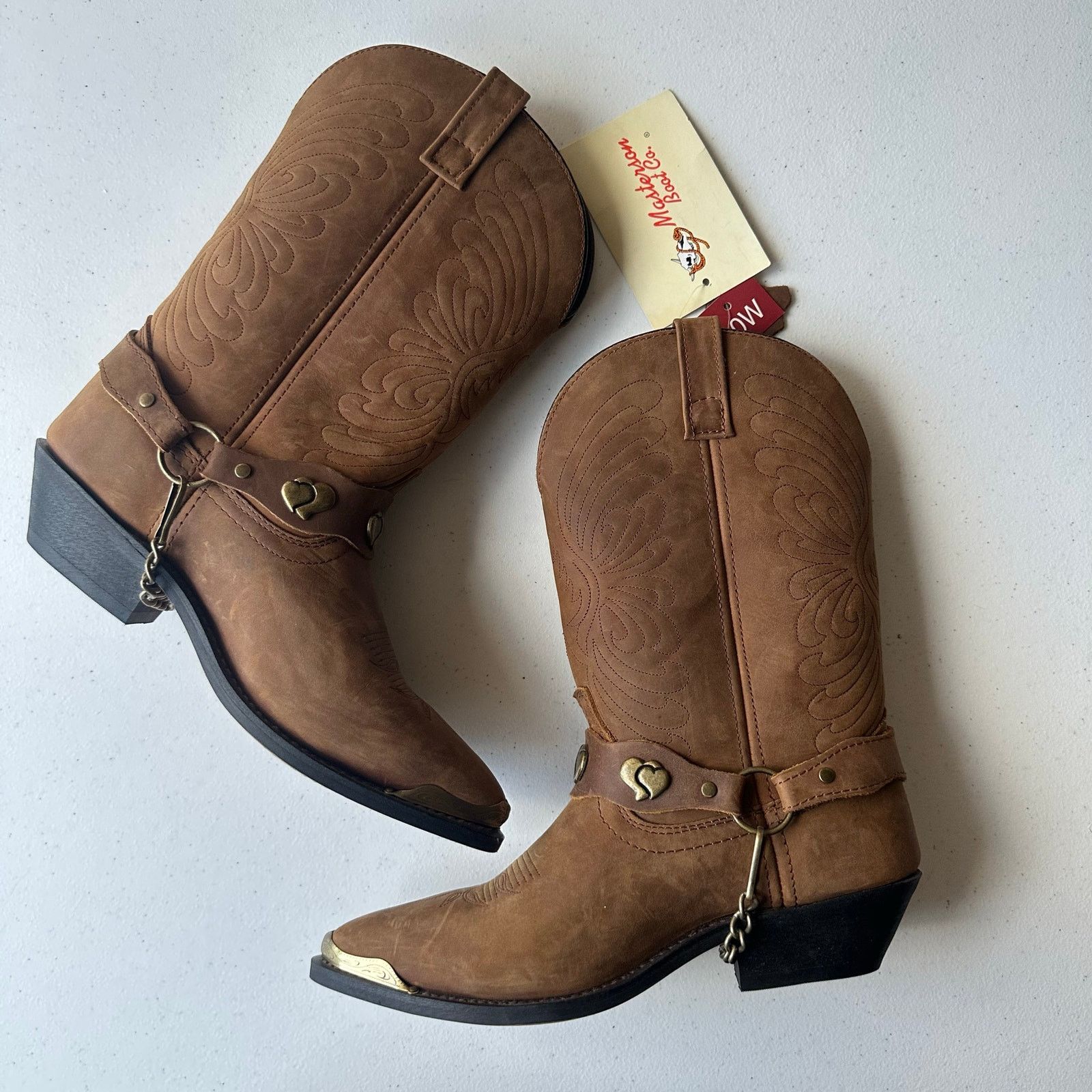 Other NWT Masterson Women's J Toe Western Cowboy Boot With Chain Size US 10 / IT 40 - 3 Thumbnail