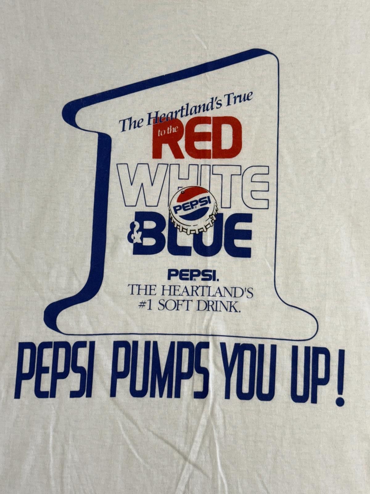 Fruit Of The Loom Vintage Pepsi Ad T-shirt Pepsi Pumps You Up Bottlecap Tee XL Size US XL / EU 56 / 4 - 3 Thumbnail