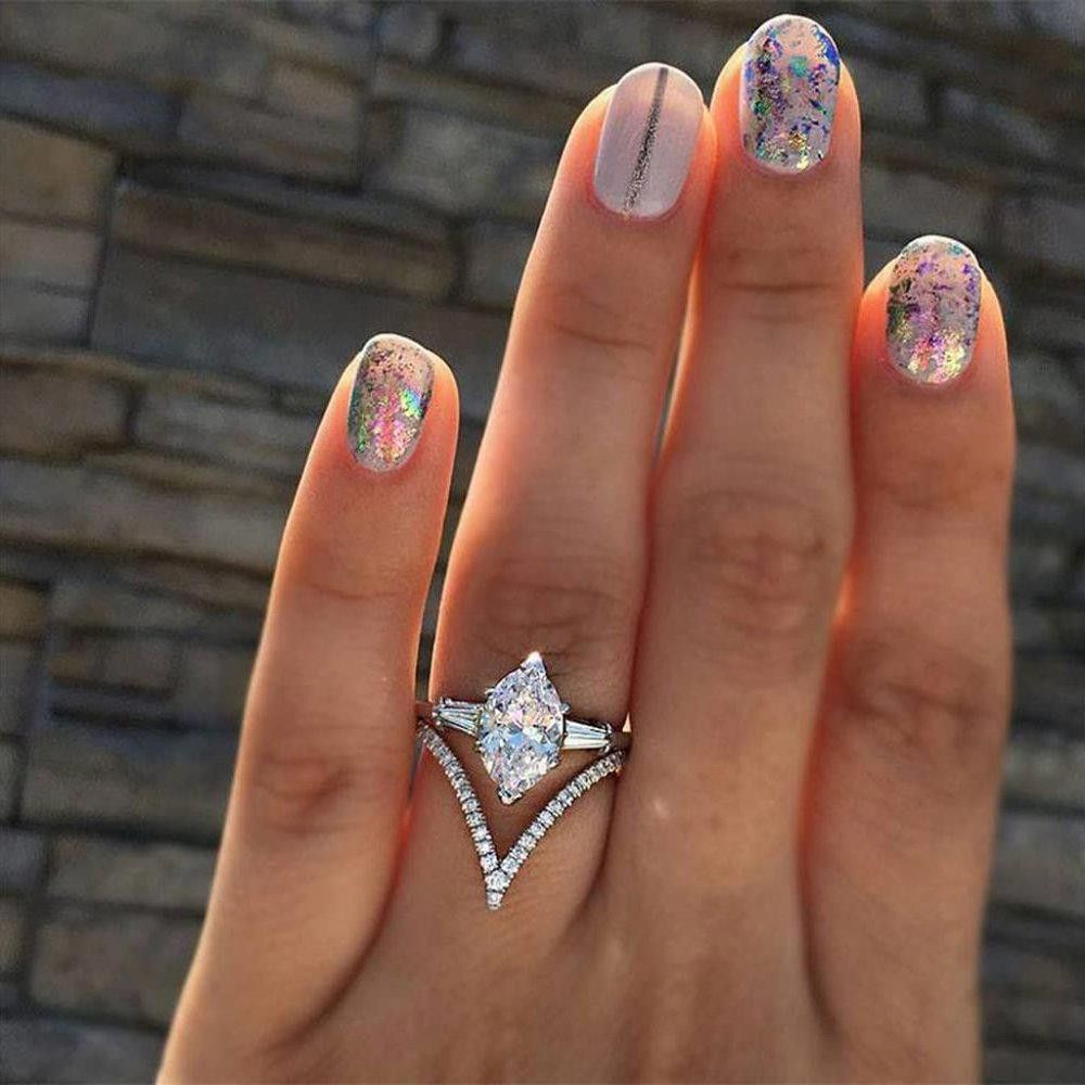 Designer 925 Sterling Silver Marquise Cut Engagement Ring - Size 7 Size ONE SIZE - 3 Thumbnail